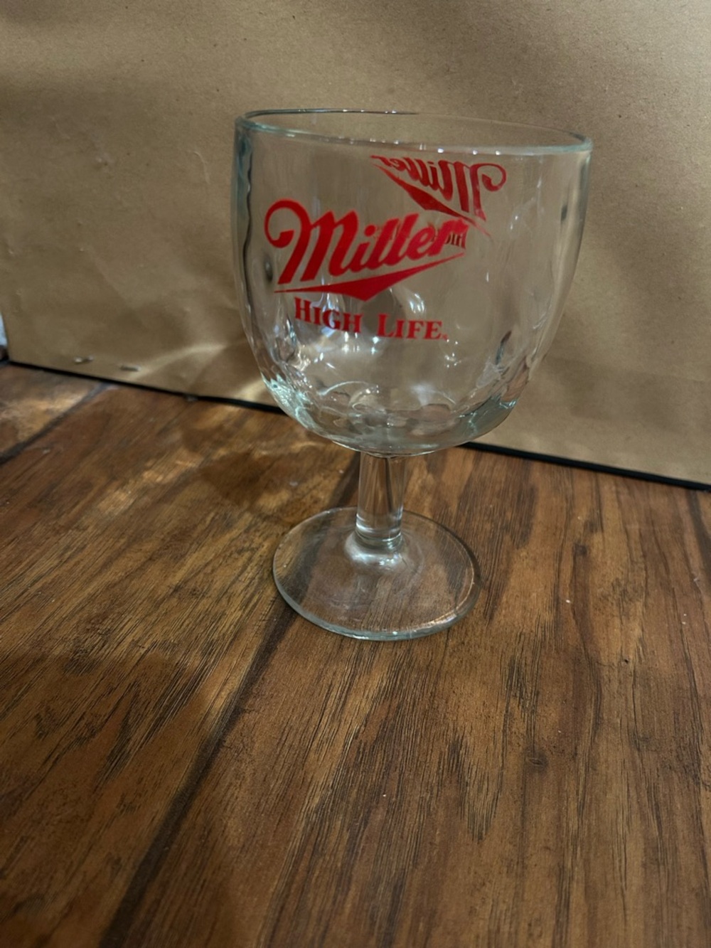 Miller High Life "thumbprint" beer goblet vintage cup glass 1970s